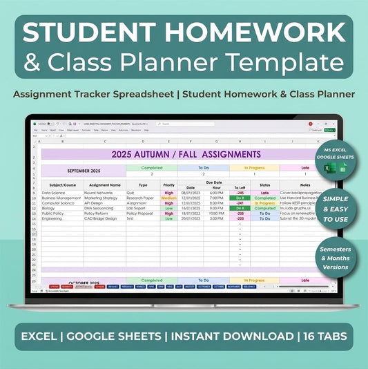 Student Assignment Tracker - myLovelySheets