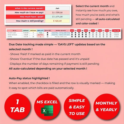 Bill Payment Tracker Excel templates - myLovelySheets