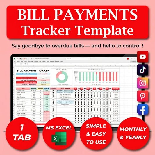 Bill Payment Tracker Excel templates - myLovelySheets