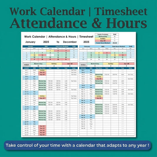 Work Hours Tracker Excel templates - myLovelySheets