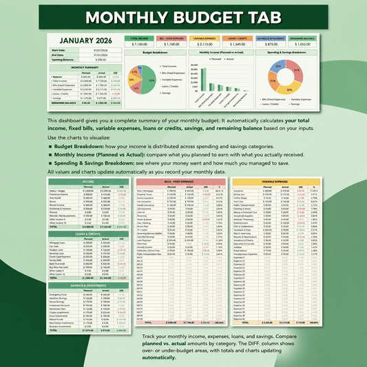 Budget Planner Excel templates - myLovelySheets