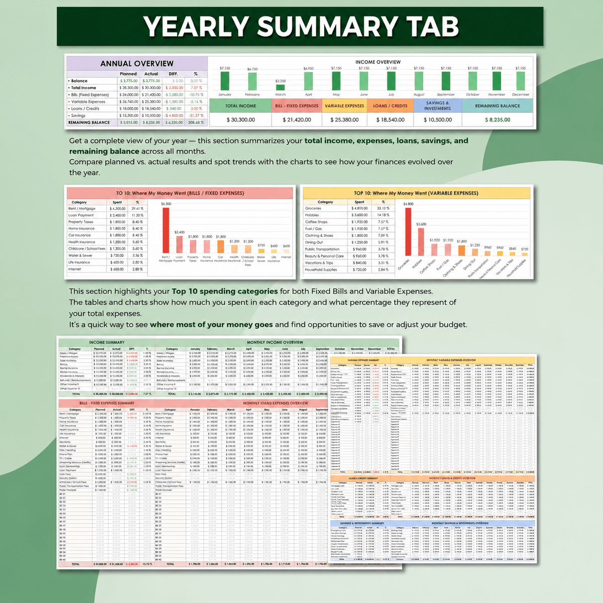 Budget Planner Excel templates - myLovelySheets